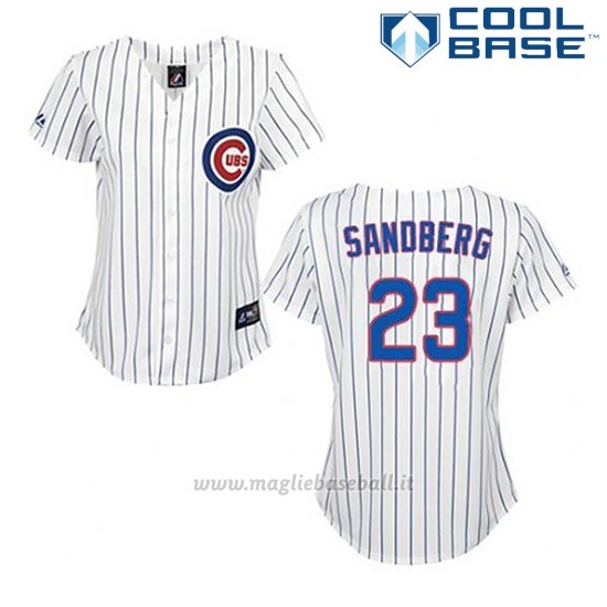 Maglia Baseball Uomo Chicago Cubs 23 Ryne Sandberg Bianco Cool Base